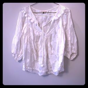 White Rebecca Taylor summer peasant blouse
